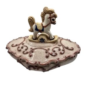 Ceramic Carousel Horse Trinket Box